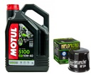 Olej MOTUL 5100 10W40 4L. + Filter HF204, Honda CB500X, 13-23 rokov.