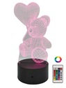 3D LED LAMPA MEDVEĎ SO SRDCOM DARČEK KU DŇU DETÍ