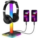 RGB STOJAN NA SLÚCHADLÁ DRŽIAK NA SLÚCHADLÁ S USB NABÍJAČKOU UNIVERZÁLNE