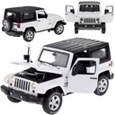 Terénne auto Jeep Wrangler kovové autíčko biele 1:32