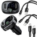 FM vysielač bluetooth MP3 nabíjačka Baseus 2xUSB + 2x USB-C Micro kábel