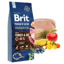 BRIT BY NATURE PREMIUM suché krmivo pre psov Light morka 15 kg