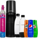 SODASTREAM TERRA BLACK SATURATOR SET S 2 FĽAŠAMI + KONCENTRÁTY SIRUPY