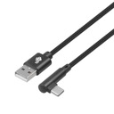 USB-USB C kábel 1,5m lomený, čierny reťazec