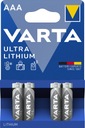 4x VARTA R3/AAA profesionálne LÍTIOVÉ BATÉRIE