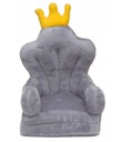 PLYŠOVÉ KRESLO SKLADACIE KRESLO MASKOT PUFF GREY THRONE DARČEK K STOLIČKE