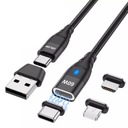 MAGNETICKÝ KÁBEL 1M RÝCHLE NABÍJANIE 3A USB C PD