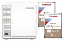 NAS QNAP TS-364-4G + 2x 8TB Toshiba N300