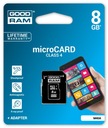 8 GB GOODRAM micro SDHC karta 8 GB microSD + ad SD