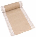 Párty deco jutový behúň na stôl 0,28x2,75 m béžovo-biely