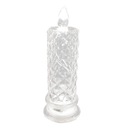 LED sviečka Crystal 18 cm vysoká vkladacia 4D efektová vianočná LED sviečka