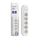 Qoltec Power strip | 5 zásuviek | 1,8 m | biely