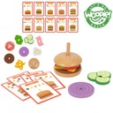 WOOPIE GREEN Drevené burgerové puzzle Stavebné kocky Sendvičové karty Kocky 15