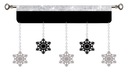 Vianočný záves Lambrequin SNOWFLAKES glamour Christmas