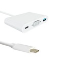 Adaptér USB C samec/VGA samica + USB 3.0 A samica + USB C samica PD