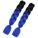 2x Ombre Blue syntetické vlasy na vrkoče