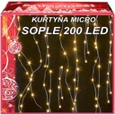 ICIPLES DRÔTY 200 LED LAMPY MIKRO ZÁCLONA 3x0,6M