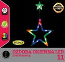 VITRÁŽ STAR OKNO PRÍvesok VIANOČNÁ LED LAMPA MULTICOLOR