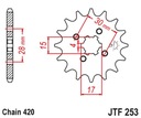 JT PREDNÉ OZNAČENIE 255 18 HONDA MTX/MBX/XR 80 (25518JT) (REŤAZ 420)