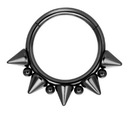 segmentová náušnica kliker septum hroty Titanium black 8mm