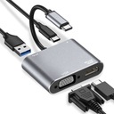 HUB USB-C HDMI ADAPTÉR 4k VGA USB 3.0 PD