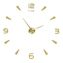 Veľké nástenné hodiny s nálepkou, 80-120 cm, zlaté, 4 číslice