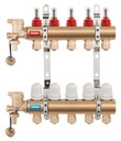 6-cestný mosadzný rozvádzač s termostatom/prietokovými ventilmi/PEX konektormi
