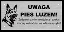 Ceduľka s nápisom - POZOR PES - uvoľnená!