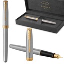 Kovové plniace pero Parker Sonnet Stainless Steel GT (F) v striebornom obale