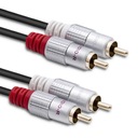 Qoltec kábel 2x RCA samec / 2x RCA samec | 3 m | čierna