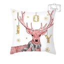 Dekoratívna vianočná obliečka na vankúš Pink Reindeer Joy Christmas 45x45