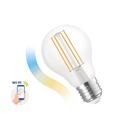 LED GLS 5W E-27 230V CCT+DIMM CLEAR Wi-Fi spektrum