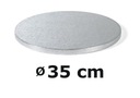 Tortový základ s priemerom 35 cm. 1,2 cm okrúhle STRIEBORNÉ