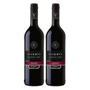 VIVERTY MERLOT nealko červené polosuché víno 750 ml 2 fľaše