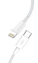 XO NB113 PD USB-C - Lightning kábel 1,0 m 2A biely