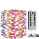 USB Wire-on-Wire lampy Rice 300 Micro LED vianočný stromček Multi 30m + diaľkové ovládanie