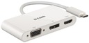 USB-C adaptér 3v1 HDMI VGA DisplayPort splitter