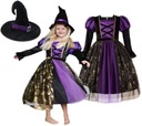 OUTFIT KOSTÝM ŠATY ČARODEJNICA VÍLA NA HALLOWEENSKÝ PLES 104/110