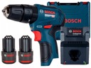 GSB 12V-30 skrutkovač 2x2Ah Charger Case Bosch