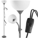 Lampa Stojacia lampa na čítanie Double E27 + E14 Grey 175 cm