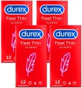 Kondómy Durex FEEL THIN CLASSIC, super tenké a nasadené, 48 ks.