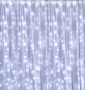 SVETELNÁ ZÁPONA 300 LED Garland lampy 3x3 m USB káble biele STUDENÉ