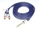 Kábel JACK 6.3 stereo zástrčka - 2 x RCA zástrčka MK82 Vitalco 5m