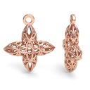 Dekoratívne prívesok Openwork Flower Silver 925 Pink Gilded