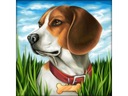 VYŠÍVACÍ OBRÁZOK PRE DARČEK MOZAIKA PSA BEAGLE 30x30cm