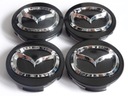 4 x Krytky emblémov na ráfiky MAZDA 57 mm čierna 3D