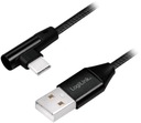 Kábel 0,3 m USB-USB-C Type-C S UHLOM 90 stupňov 30 cm pre powerbanku do auta