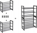 SKRINKA na topánky polica 74 x 62,8 x 30,7 cm čierna KOVOVÝ polohovateľný stojan
