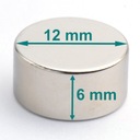 Neodymový magnet 12x6 mm, okrúhly, malý, silný ENES!!! SET 35 kusov!!!