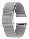 TIMEX NÁRAMOK OCEĽOVÝ SIEŤOVANÝ 18mm STRIEBORNÝ, ŠTÝLOVÝ, ODOLNÝ